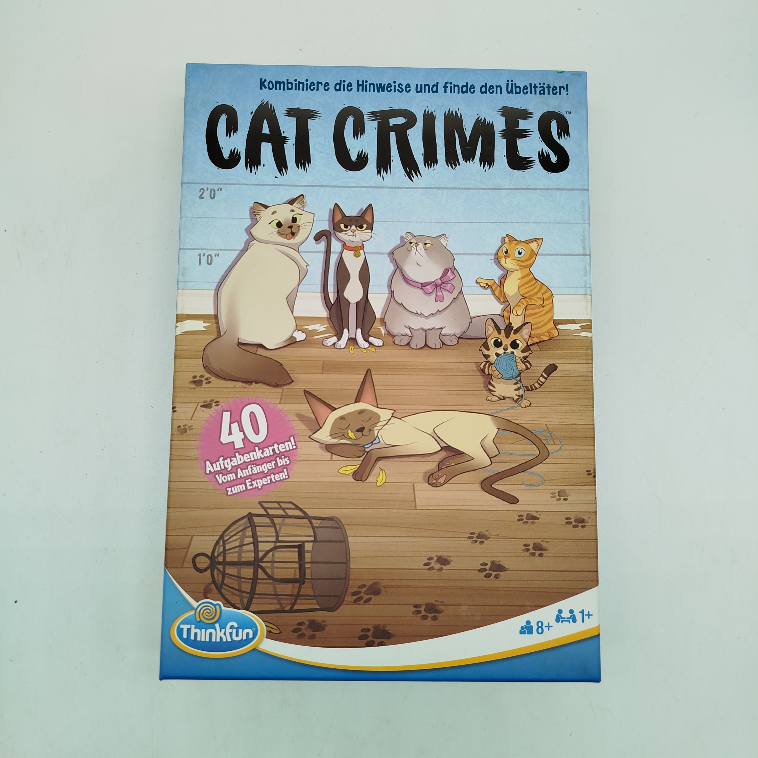 ThinkFun Brettspiel Cat Crimes – Denkspiel mit Katzenfiguren, OVP